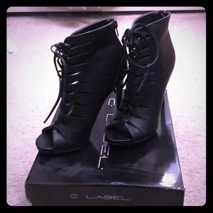 black stiletto heels